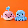Lorraine & Octave — Baleine & pieuvre au crochet — vue principale.