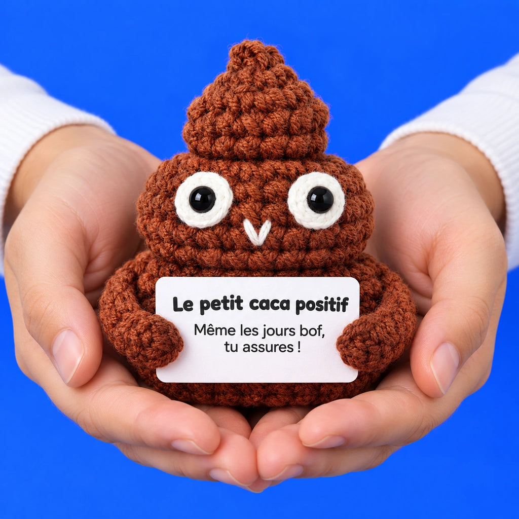 Sacha — Le petit caca positif au crochet — présentation en main.