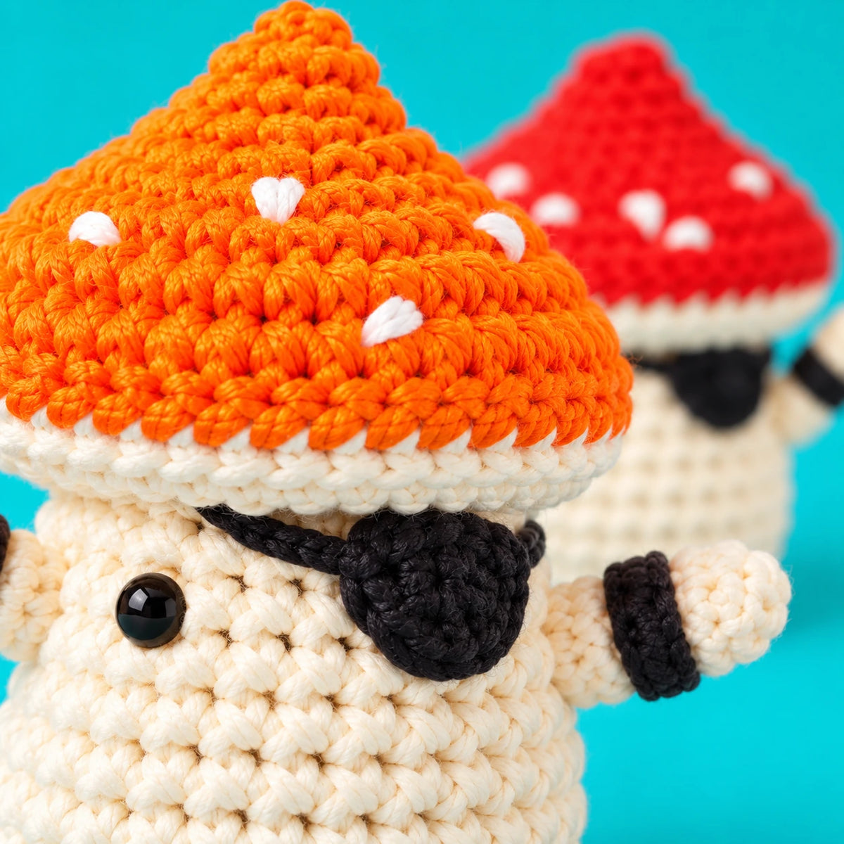 Léandre & Raymond — Les champignons pirates au crochet — détail des mailles.