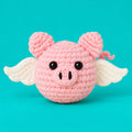 Simon — Cochon ailé porte-clés au crochet — vue principale.