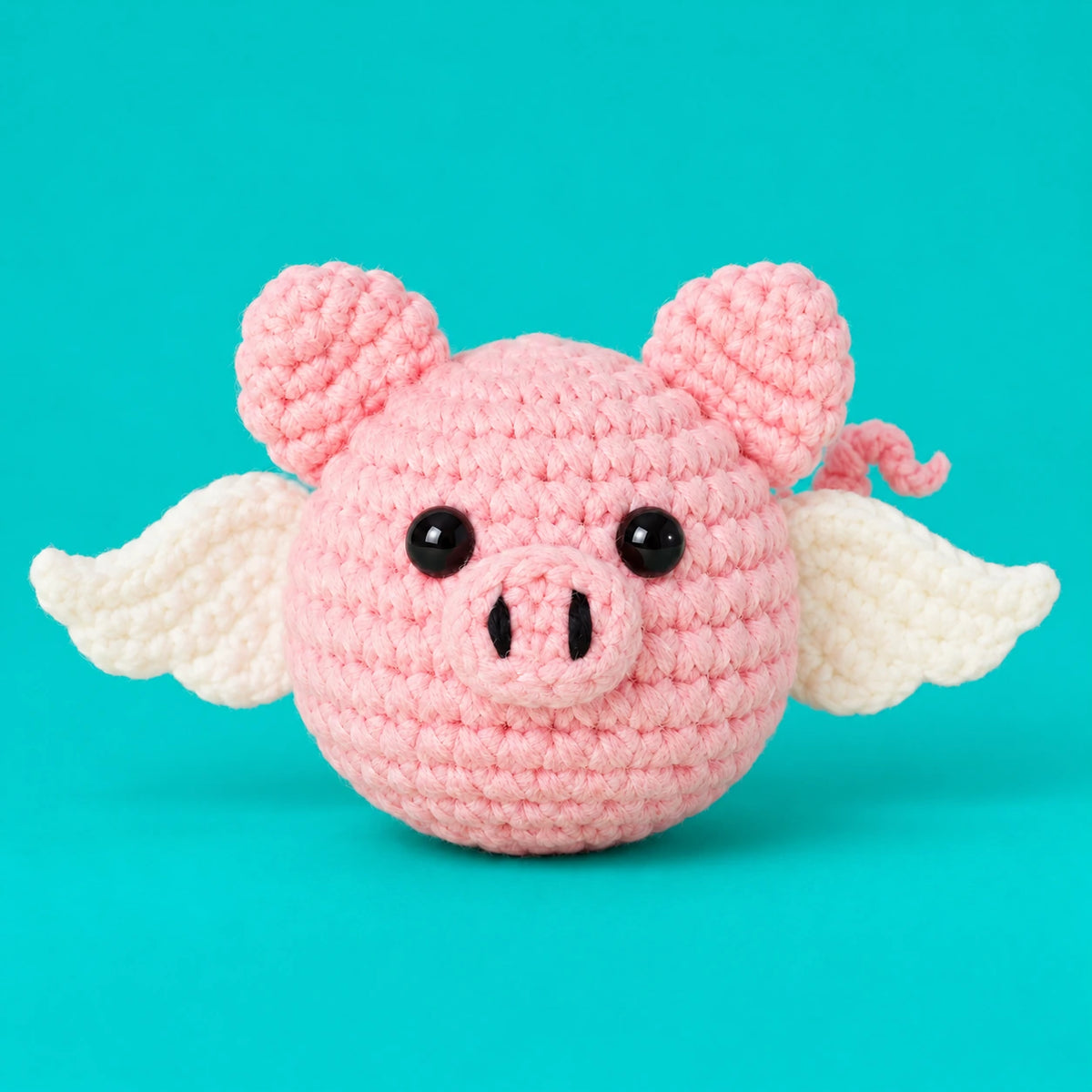 Simon — Cochon ailé porte-clés au crochet — vue principale.