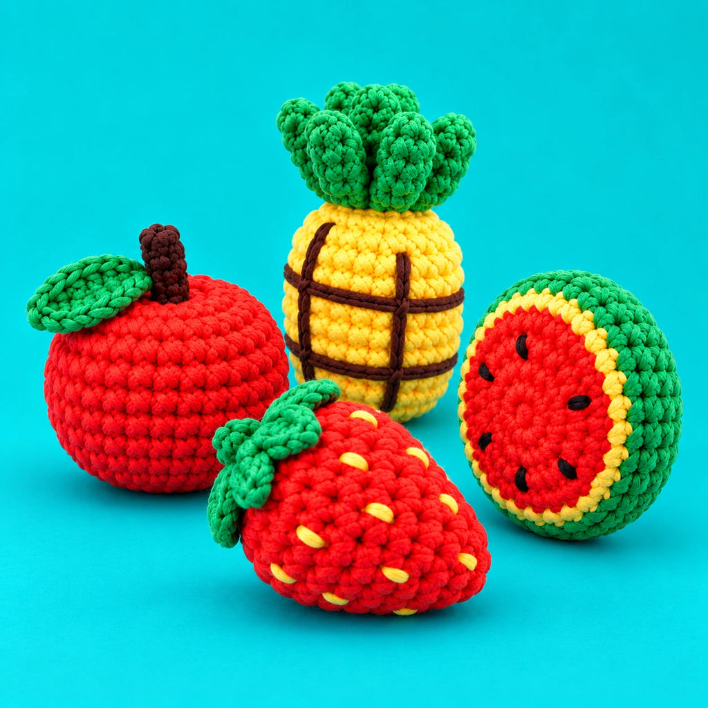 Les fruits de Tom — Les fruits vitaminés au crochet — vue de trois quarts.