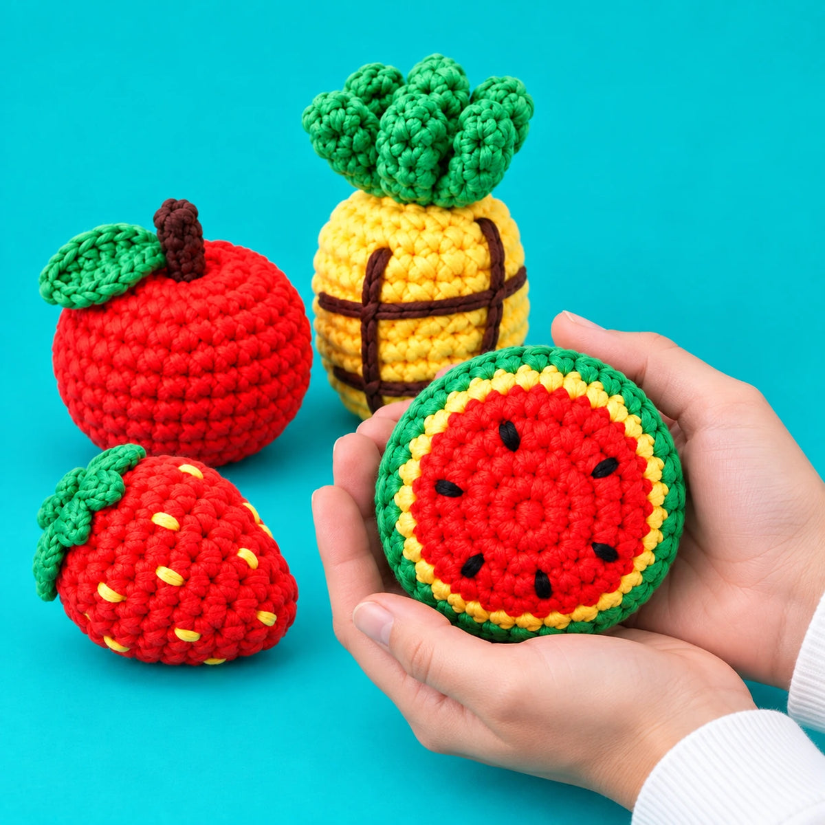 Les fruits de Tom — Les fruits vitaminés au crochet — présentation en main.
