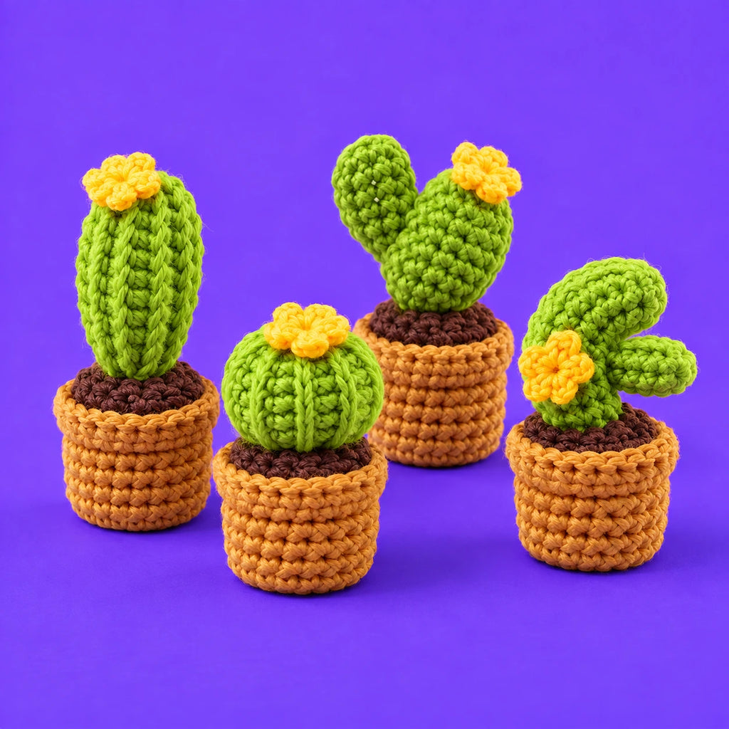 Les cactus de Gus — Les mini cactus au crochet — vue principale.