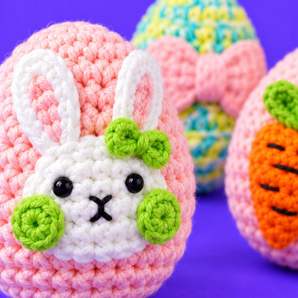 Les surprises de Pascal — Les œufs de Pâques au crochet — détail des mailles.