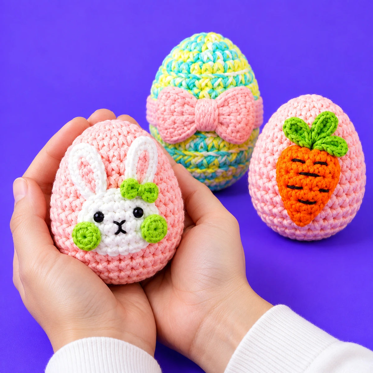 Les surprises de Pascal — Les œufs de Pâques au crochet — présentation en main.