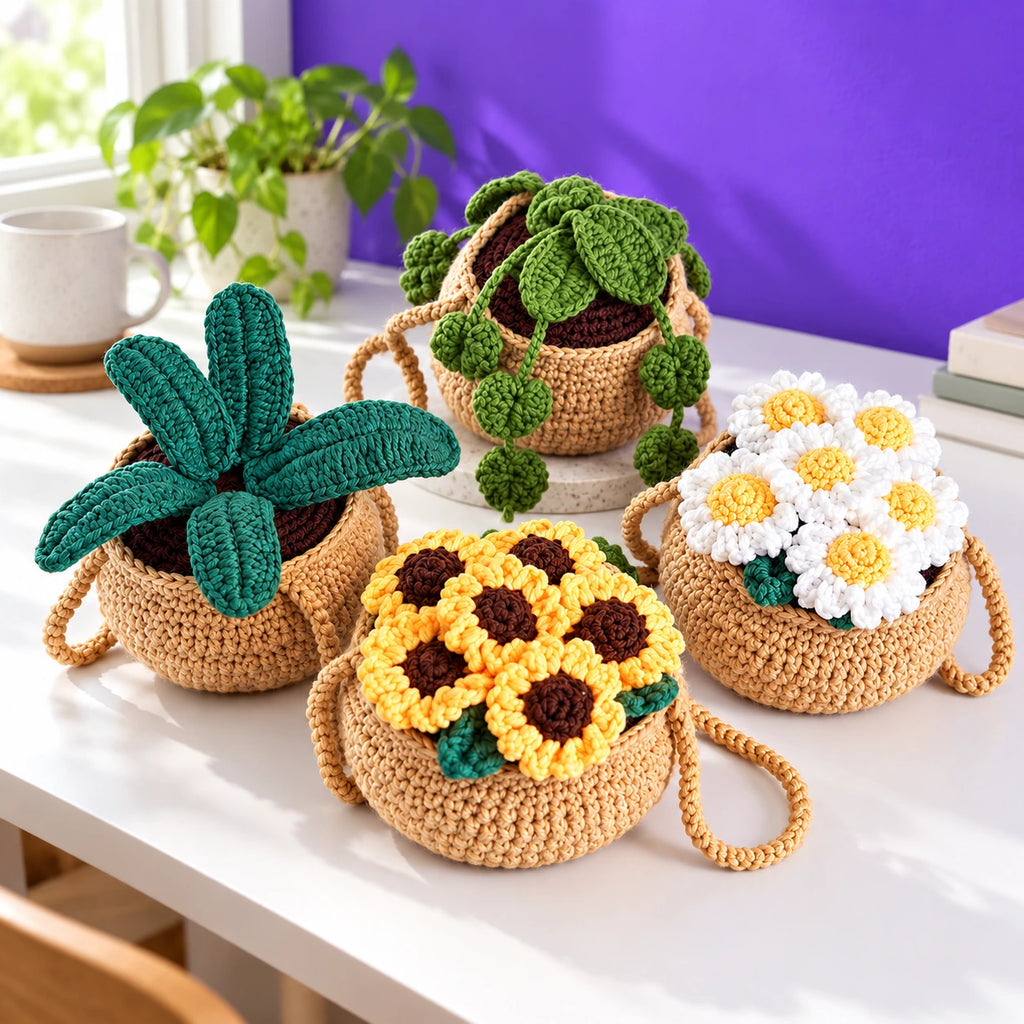 Le jardin de Fanny — Les paniers suspendus au crochet — mise en situation.