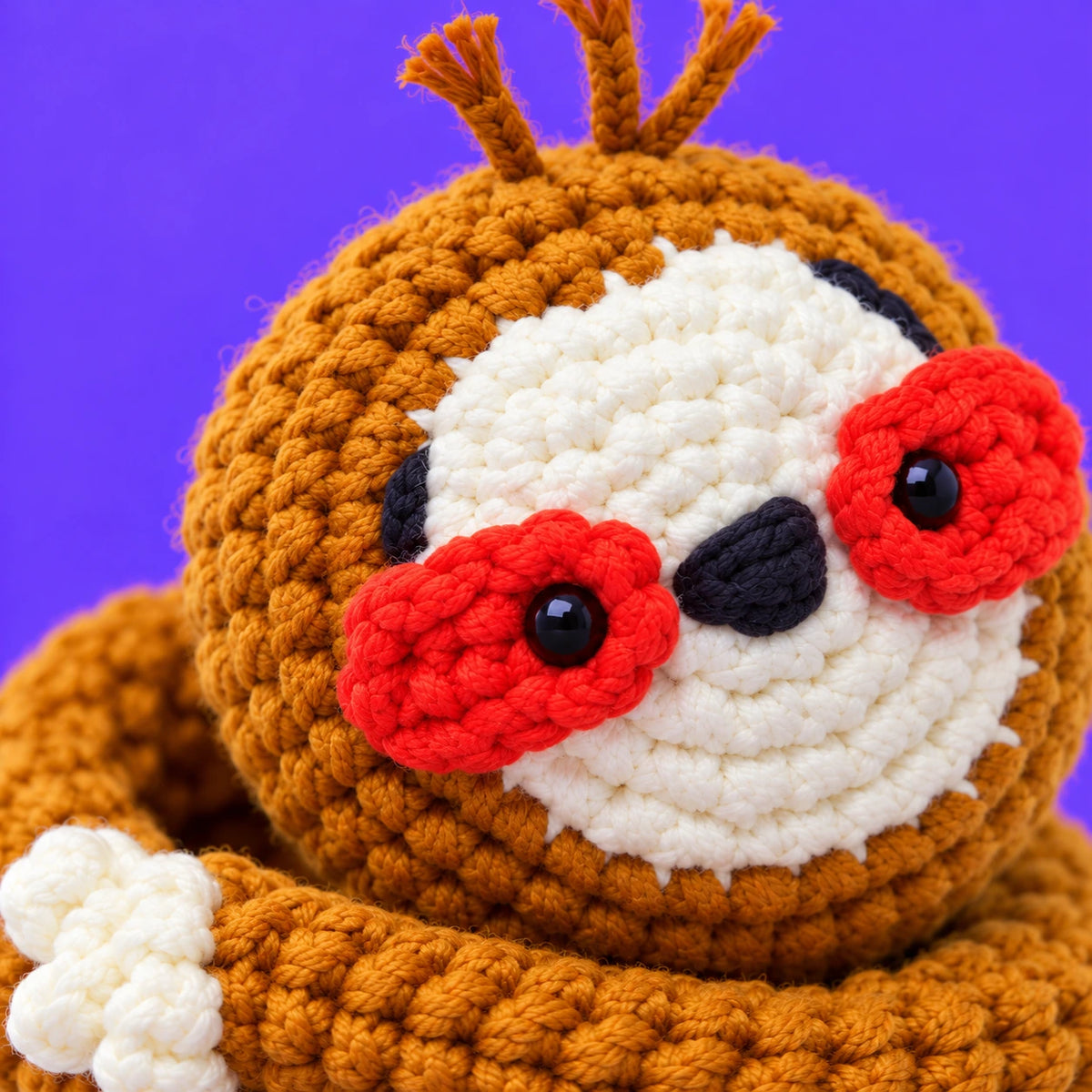 Mathieu — Le paresseux câlin au crochet — détail des mailles.