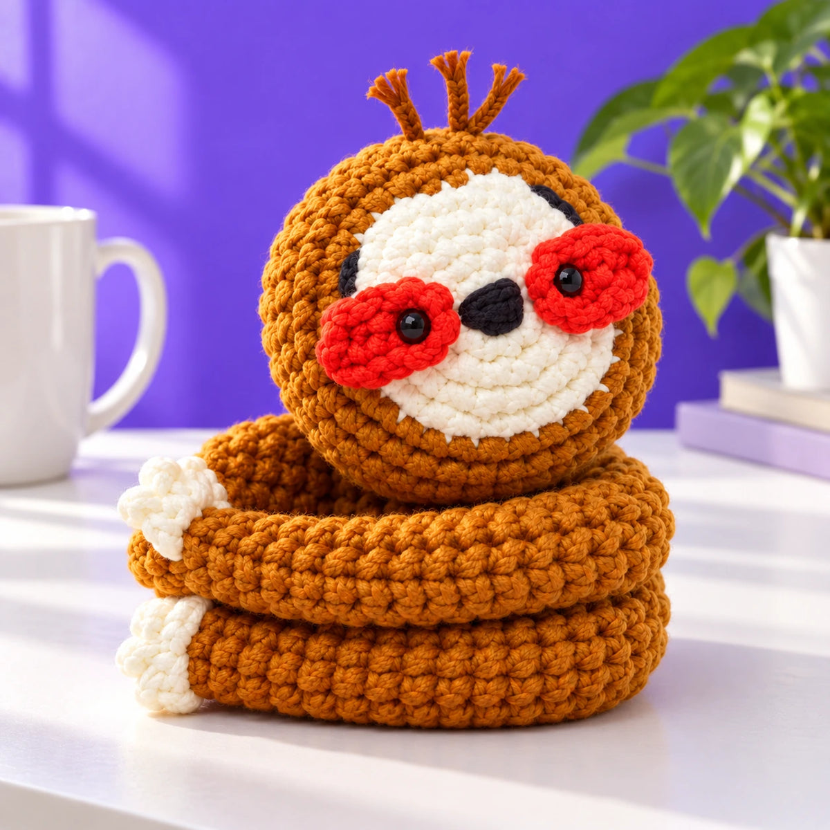 Mathieu — Le paresseux câlin au crochet — mise en situation.