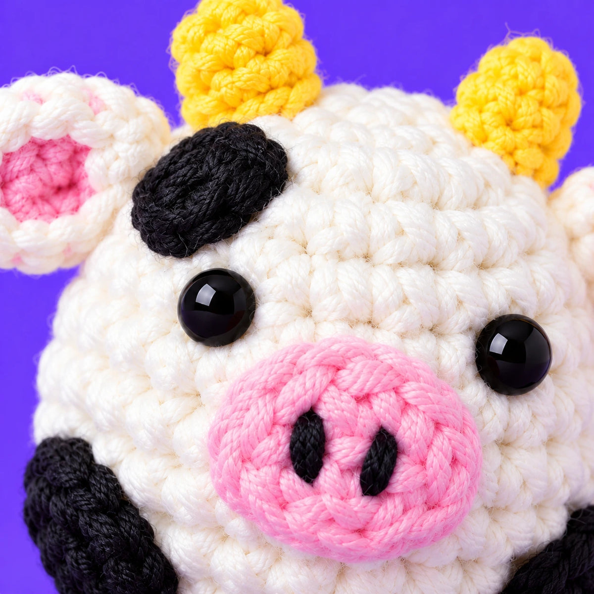 Margot — La petite vache au crochet — détail des mailles.