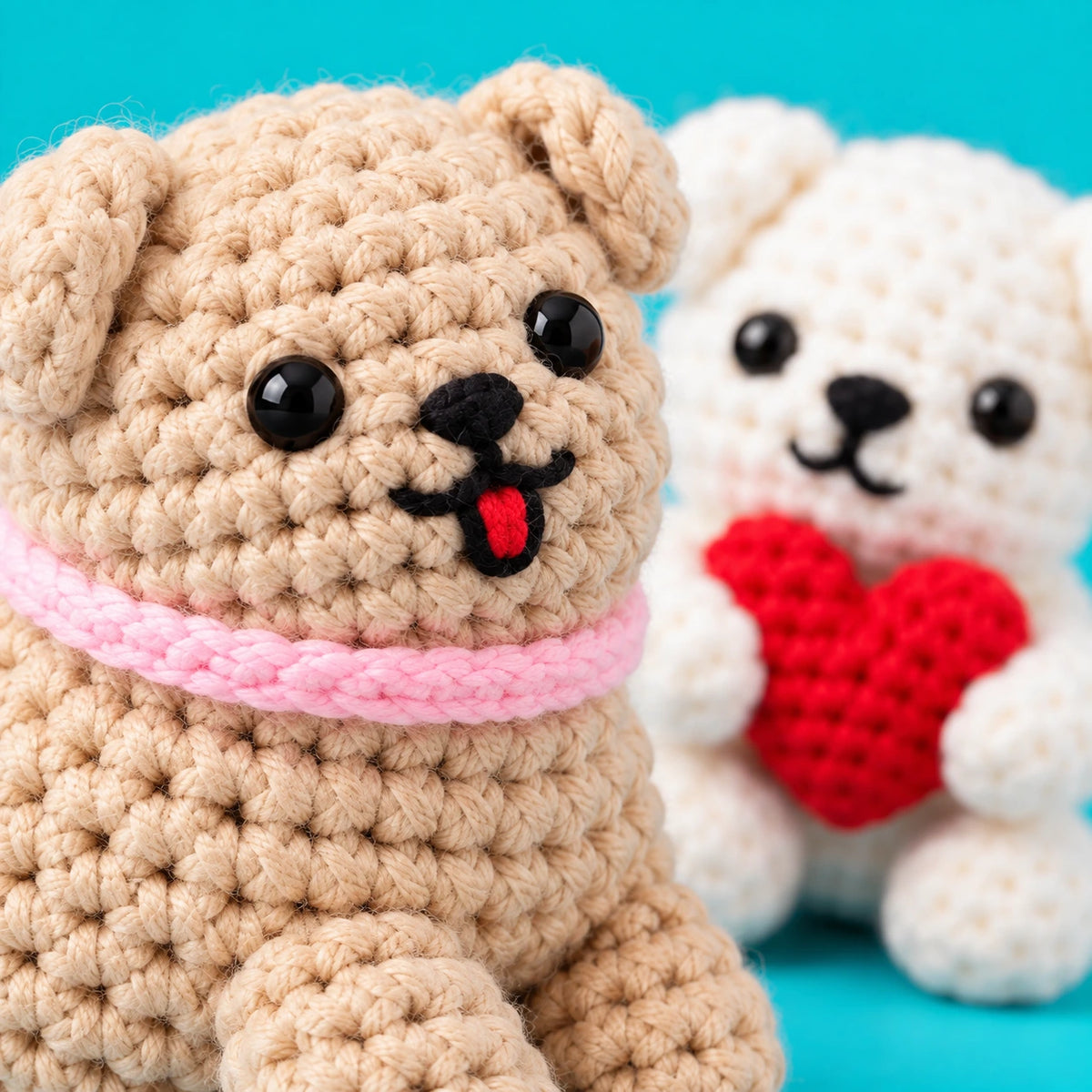 Lucien & Adrien — Les petits chiens au crochet — détail des mailles.
