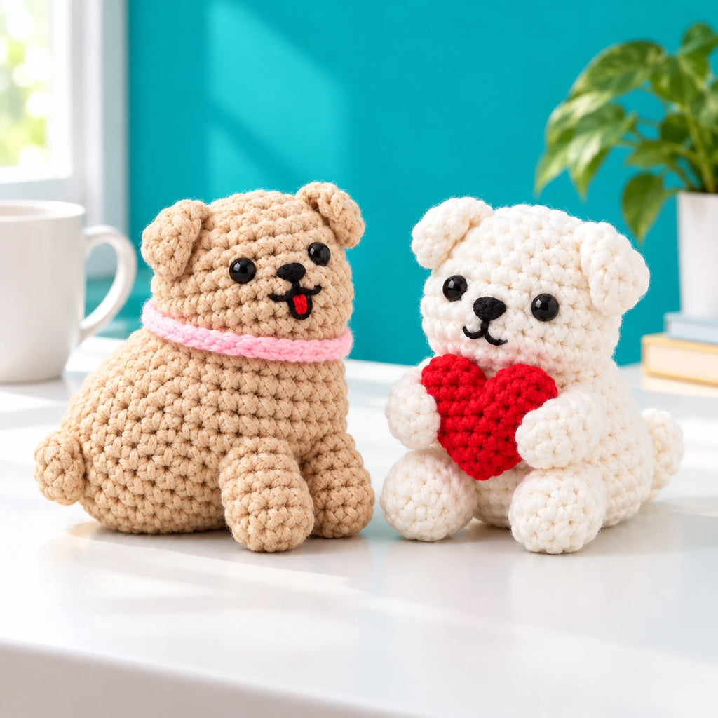 Lucien & Adrien — Les petits chiens au crochet — mise en situation.