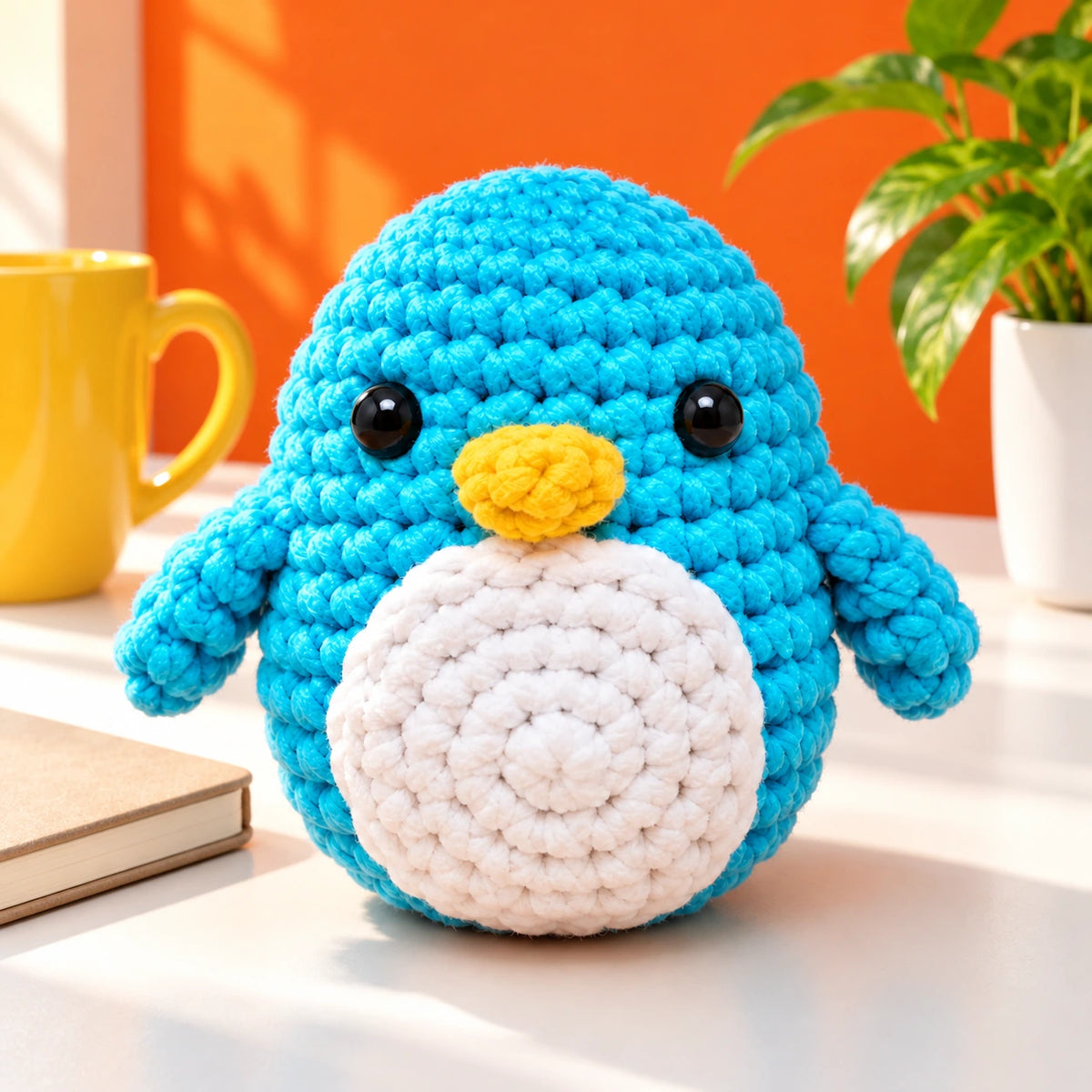 Pierre — Le pingouin turquoise au crochet — mise en situation.
