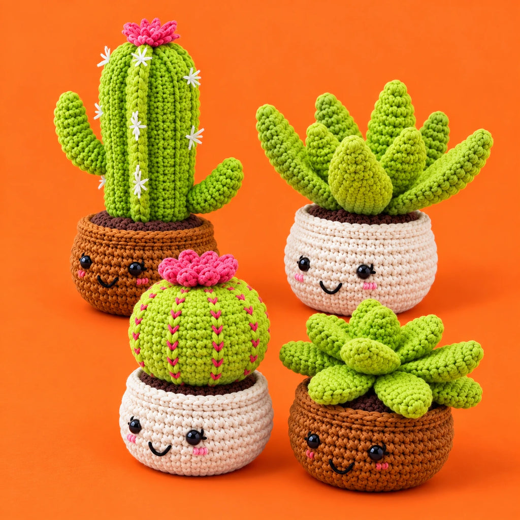 Le jardin de Flore — Les plantes souriantes au crochet — vue de trois quarts.