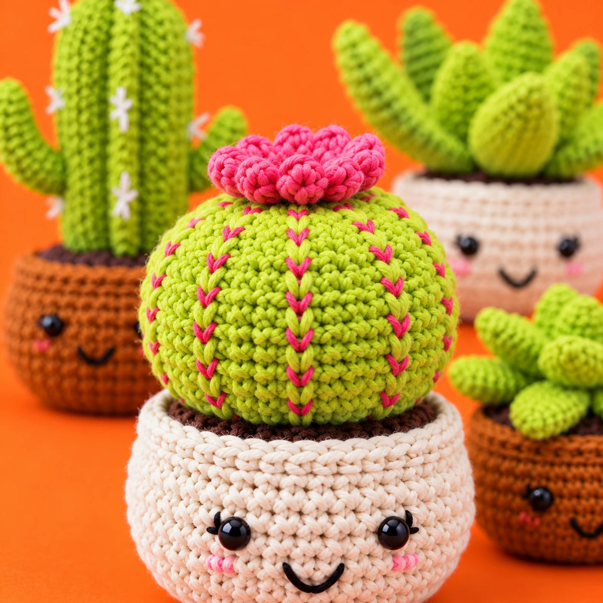 Le jardin de Flore — Les plantes souriantes au crochet — détail des mailles.