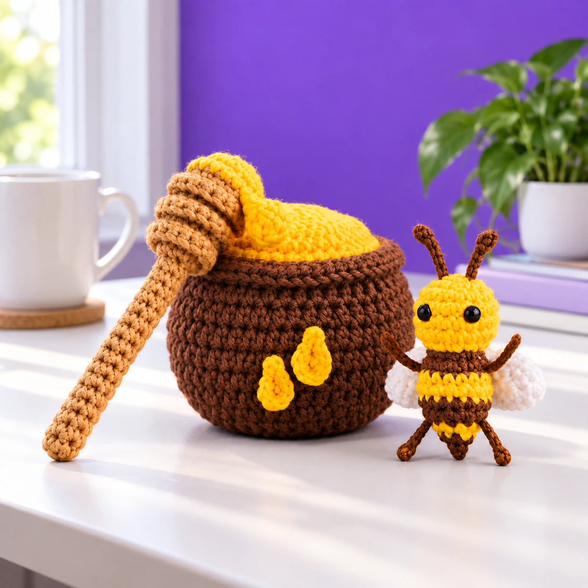 Gabriel & Léna — Le pot de miel au crochet — mise en situation.