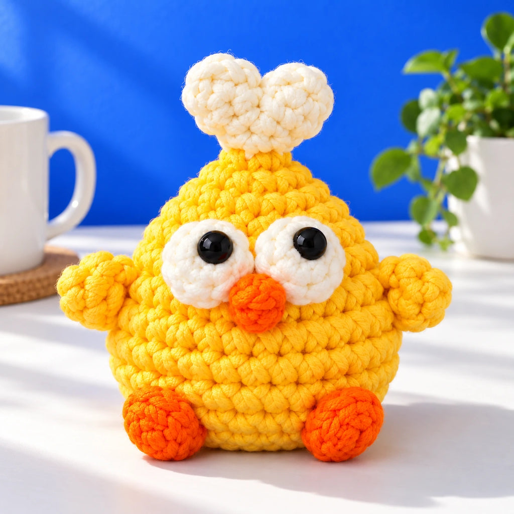 Robin — Le poussin cœur au crochet — mise en situation.