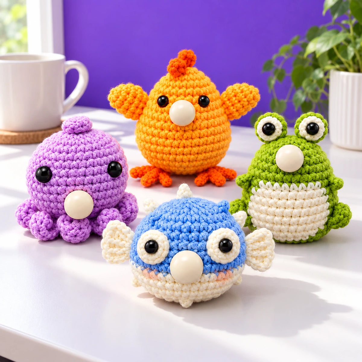 Les copains d’Augustin — Les quatre petites bouilles au crochet — mise en situation.