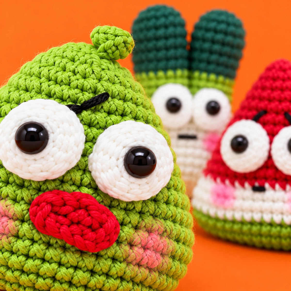 Sam, Alain & Sara — Les trois farceurs au crochet — détail des mailles.